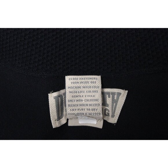 Duluth Trading Co men's black rib knit mock‎ neck full zip sweater L - Picture 8 of 9